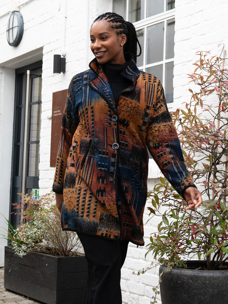 Black/Burnt Orange Art Gallery Coat - Promotion Until 31st January 2025