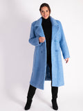 Cornflower Blue Soft Textured Wool Mix Coat - Black Friday Promotion