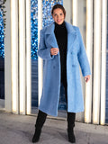Cornflower Blue Soft Textured Wool Mix Coat - Black Friday Promotion