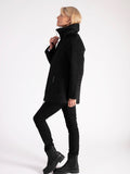 Black Cable Embroidered Quilted Coat