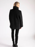 Black Cable Embroidered Quilted Coat