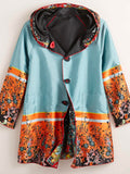 Black Floral Print Reversible Raincoat