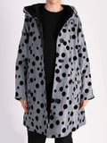 Black/Platinum Spot Reversible Raincoat With Buttons