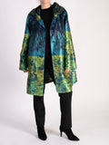 Navy/Lime Reversible Raincoat With Buttons