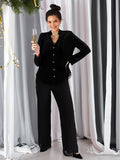 Black Stretch Velvet Jacket with Crepe Chiffon Back