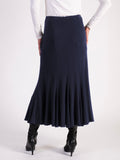 Navy Scuba Crepe Twelve Panel Skirt