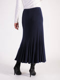 Navy Scuba Crepe Twelve Panel Skirt