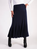 Navy Scuba Crepe Twelve Panel Skirt