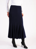 Navy Scuba Crepe Twelve Panel Skirt