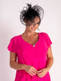 Black Feathers & Loops Fascinator