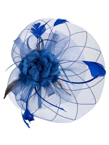 Cobalt Rose Flower Fascinator