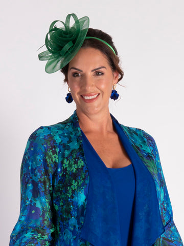 Emerald Swirls & Loops Fascinator