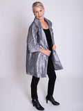 Silver Crinkle Lightweight Jacket with Elbow Length Sleeves