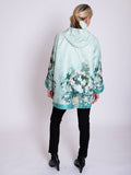 Van Gogh Still Life with Pink Roses / Green Reversible Raincoat