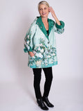 Van Gogh Still Life with Pink Roses / Green Reversible Raincoat