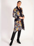 Grey/Multi Mystery Print Jersey Coat with Contrast Front Panels
