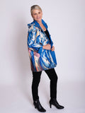 Franz Marc Tower of Blue Horses / Mid Blue Reversible Raincoat