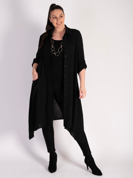 Black Textured Shirt Dress - Promotion until 1st November 2024