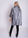 Silver Crinkle Lightweight Jacket with Elbow Length Sleeves