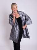 Silver Crinkle Lightweight Jacket with Elbow Length Sleeves