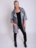 Silver Crinkle Lightweight Jacket with Elbow Length Sleeves