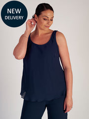 Dark Navy Chiffon Camisole