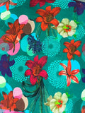 A Turquoise/Multi Fine Knit Floral Sweater