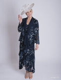 Navy/White Silk Floral Devoree Dress