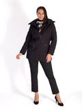 Black Squiggle Embroidered Quilted Coat