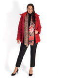 Burnt Orange Bonfire Embroidered Quilt Coat