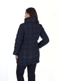 Navy Bonfire Emb Quilted Coat