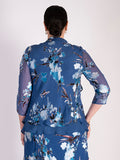 Bluebird Floral Print Silk Devoree Contrast Layered Shrug