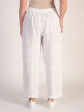 White Linen Trousers With Pockets