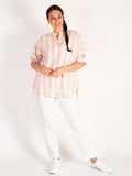 Pink Check Roll Up Sleeve Shirt