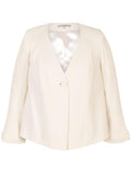 Blonde Flounce Cuff Detail Crepe Jacket