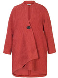 Burnt Orange Heavy Crinkle Asymmetric Coat