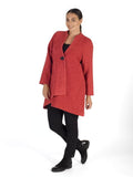 Burnt Orange Heavy Crinkle Asymmetric Coat