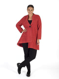 Burnt Orange Heavy Crinkle Asymmetric Coat