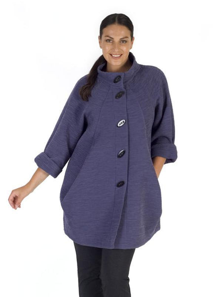 Hyacinth Stand Collar Heavy Crinkle Coat