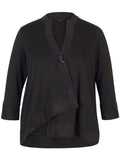 Black Faux Suedette Trim Jersey Jacket