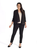 Black Faux Suedette Trim Jersey Jacket