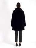 Black Faux Fur Lined Reversible Coat