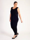 Black Stretch Velvet Trousers