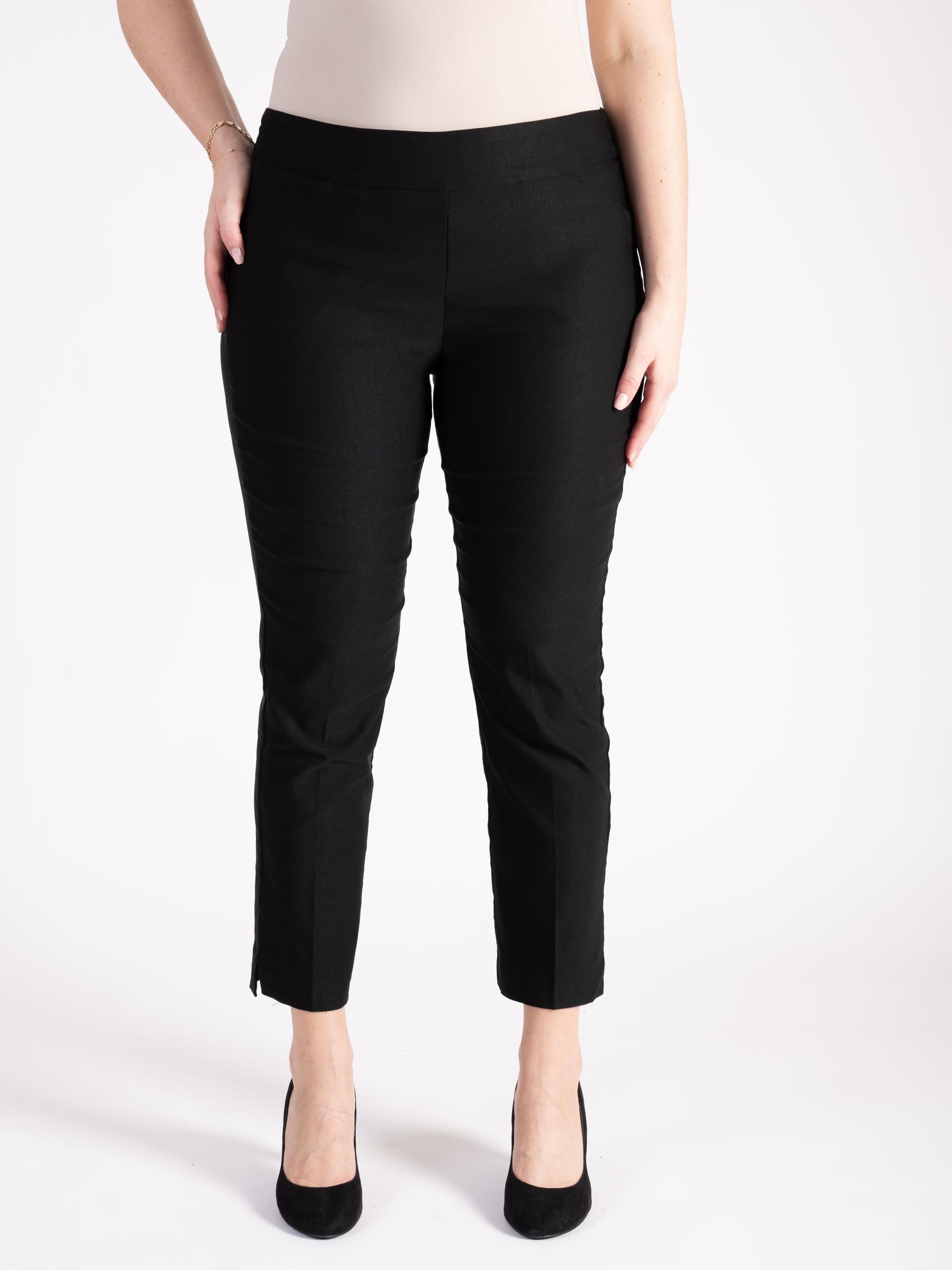 Black Slim Leg Pull On Trouser Chesca Direct