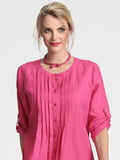 Pink Pintuck Linen Mix Shirt/Blouse