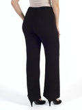 Black Fine rib trouser-slight flare