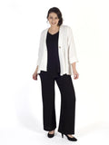 Black Fine rib trouser-slight flare