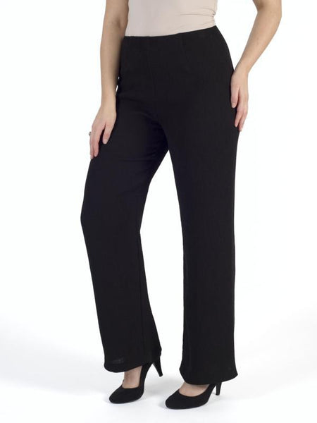 Black Fine rib trouser-slight flare