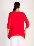 Poppy Fancy Double Layer Chiffon Long Sleeve Top