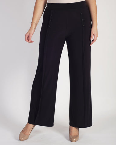 Aubergine Button Detail Jersey Trouser